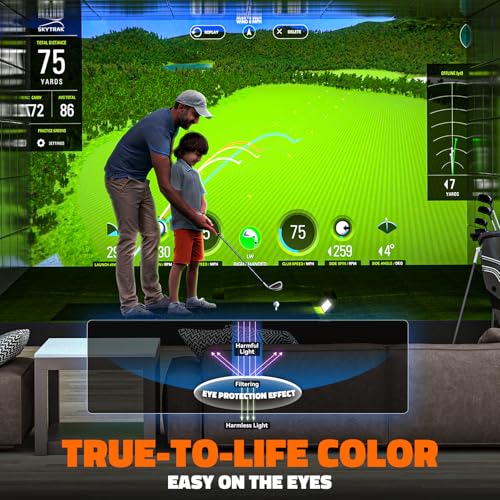 aikeec 7 ft x 7 ft Golf Impact Screen for Indoor & Garage Practice, Ultra Clear 5mm Thickened Golf Simulator Screen with Grommet Holes & Bungee Cords