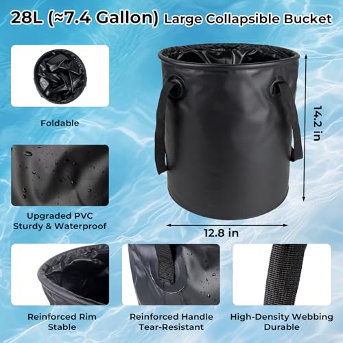 Portable Camping Shower Kit with Pop-Up Privacy Tent & 1500W Heater – Black