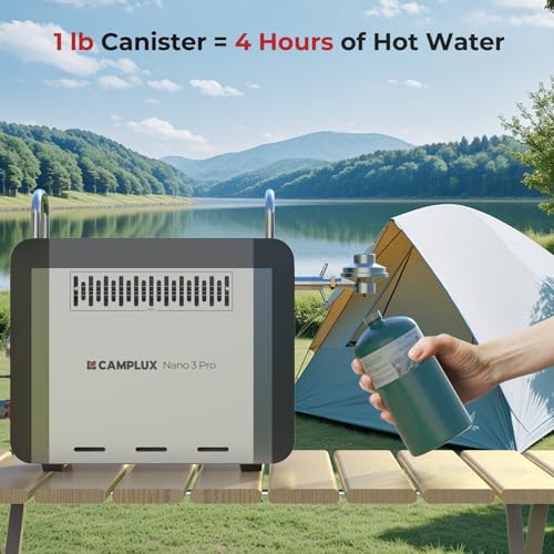 CAMPLUX Nano 3 Pro Portable Battery-Powered Water Heater & Shower - Camping & Outdoors