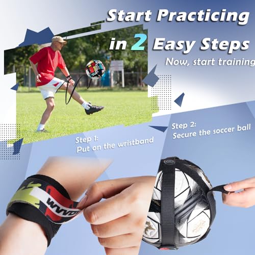 Soccer Training Belt with Adjustable Hand Straps and Elastic Ropes for Solo Practice