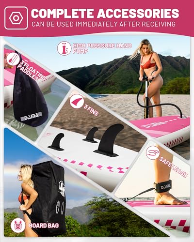 Hawaii Pink 11' x 34" x 6" Inflatable Stand Up Paddle Board for Adults