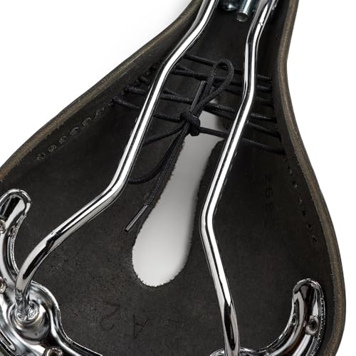 Brooks England B17 Carved Leather Bike Saddle - Black, Handmade Cycling Accessory