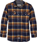 Men's Performance Stretch Flannel Shirt - Medium, Grinnell Plaid, Moisture Wicking & Quick Dry