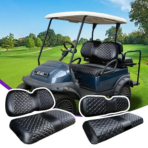 Club Car Precedent Golf Cart Seat Covers No Staples Black - Fits for Model
