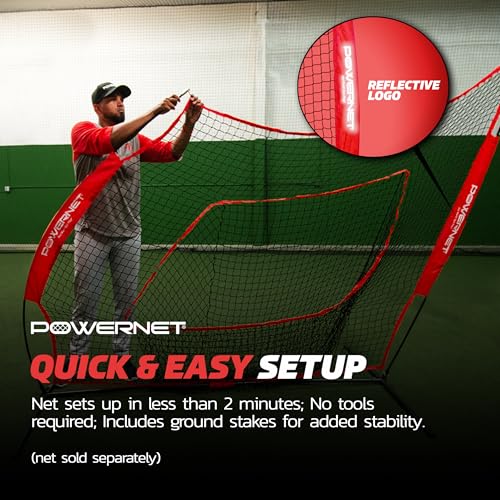 PowerNet 7x7 ft Baseball & Softball Net Replacement Frame - Black / Frame