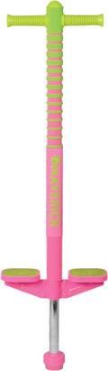 Flybar Maverick 2.0 Foam Pogo Stick - Fun Outdoor Toy for Kids 5+ | Supports 40-80 lbs | Pink/Green