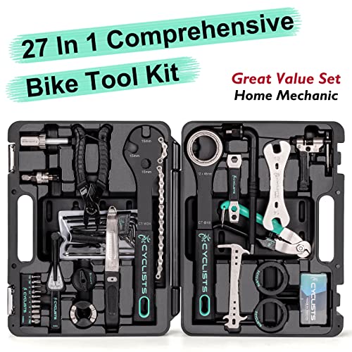 Cyclists 27-Piece Bike Tool Kit for Bicycle Maintenance & Repairs