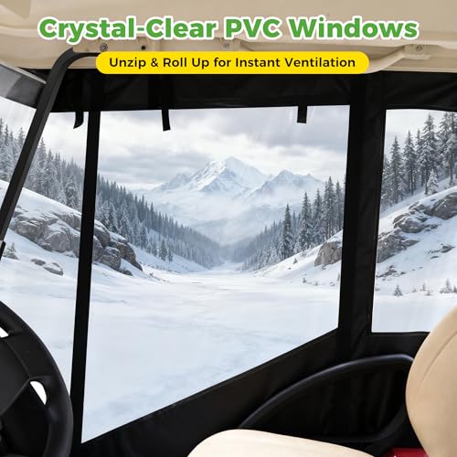10L0L Golf Cart Enclosure for 2 Passenger Club Car Precedent/Tempo/Onward 58-Inch Roof - Winter Ready