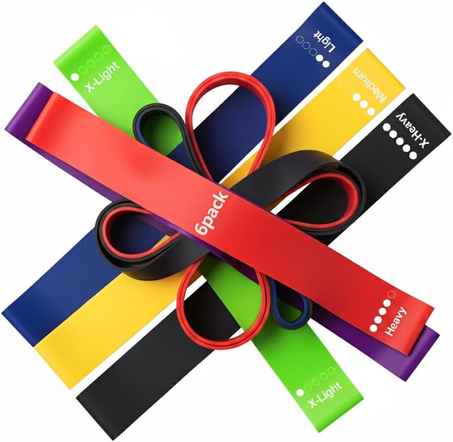 Skiennix 6-Pack Professional Exercise Bands Set - Versatile Resistance Bands for Home Workouts