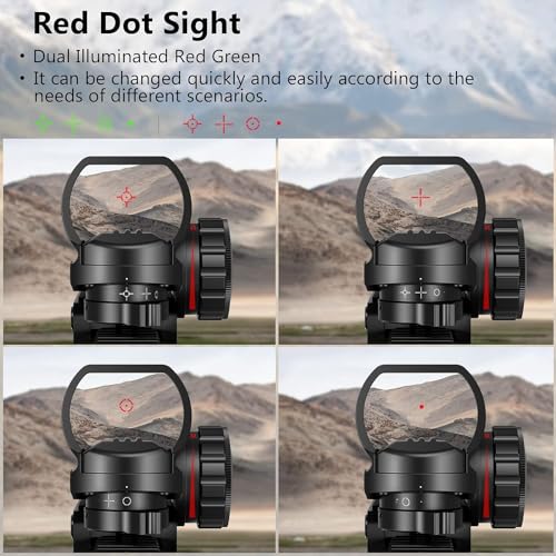MidTen 4-16x50 AO Hunting Rifle Scope with Green Laser Sight & Illuminated Red/Green Dot
