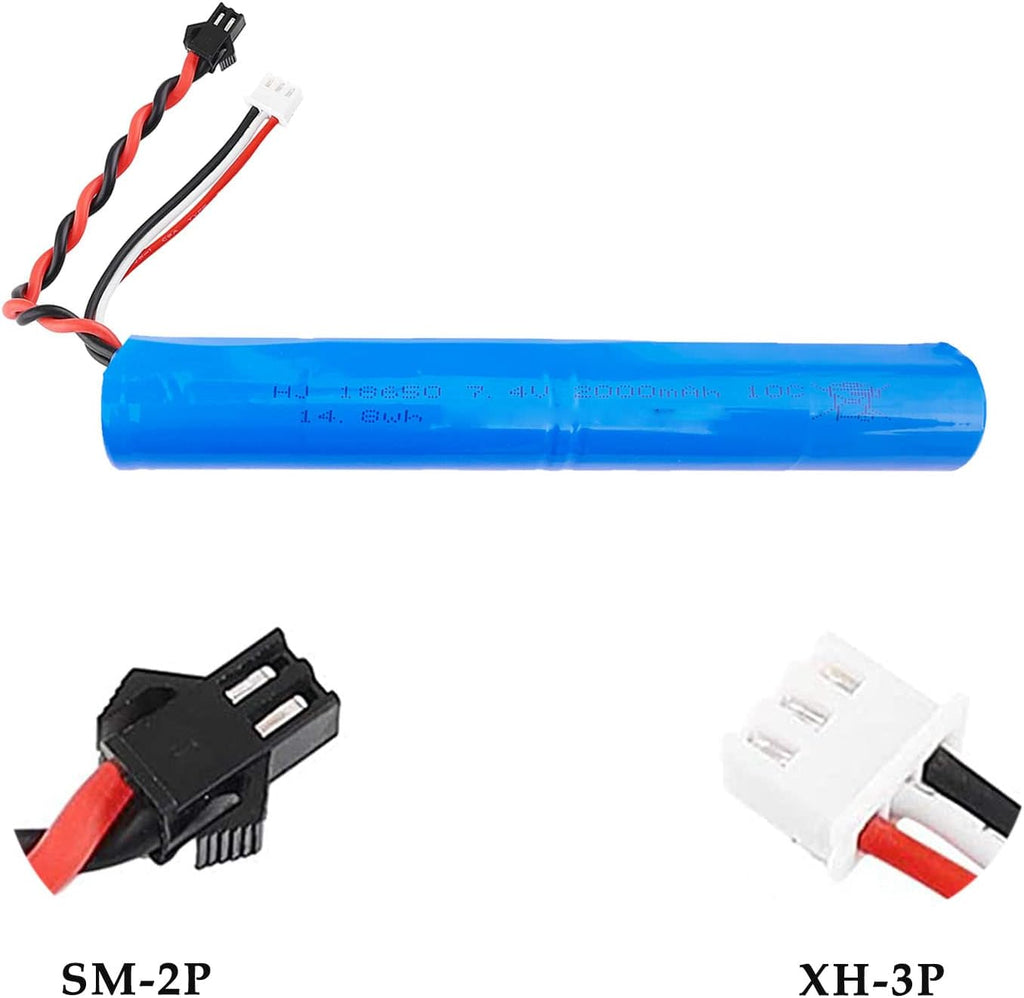 SRB1200 Battery Pack - 2 Pack 7.4V 2000mAh for Splatter Ball Guns | Includes USB Charging Cable