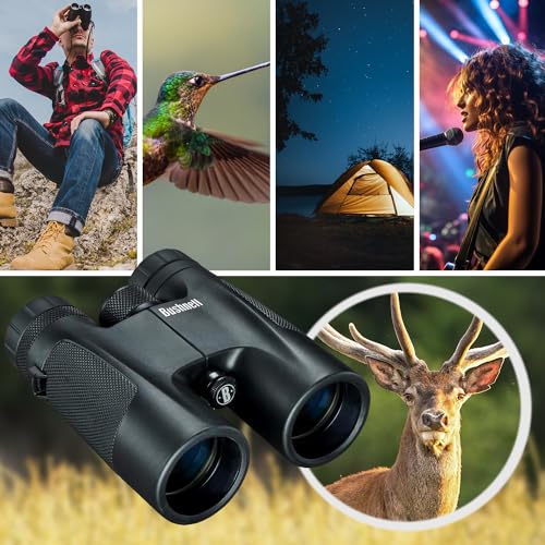 Bushnell PowerView 10x42 Compact Roof Prism Binoculars - Black