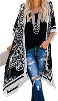 Women's Kimono Swim Coverup Cardigan - Black 3X-Large Beach Wrap