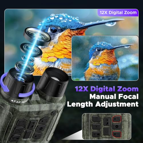 Night Vision Goggles 4K 12X Zoom 5000mAh 64GB Deep Green