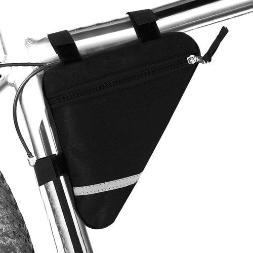 QitinDasen Maivingthuit 2 Pieces Bike Triangle Bags, Waterproof Bicycle Front Tube Frame Bag, Double-Sided Reflective Decoration Makes Night Riding Safer (Red + Black)