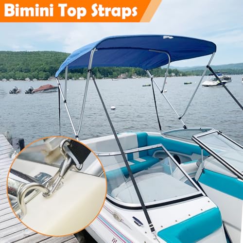 Adjustable Boat Bimini Top Straps with Stainless Steel Snap Hooks – 2 Pack