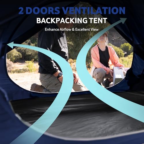 Naturehike Bleik-A 3-Person Waterproof Camping Tent Blue Lightweight Backpacking Shelter