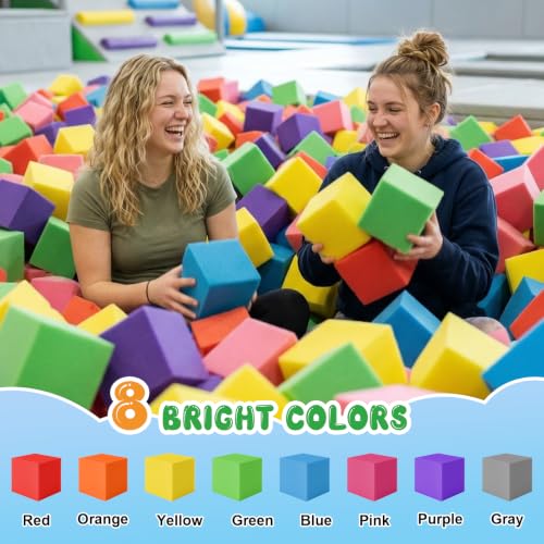 CUKBLESS 40 pcs Soft Foam Pit Blocks - 5.9x5.9x5.9 Inches, Flame Retardant