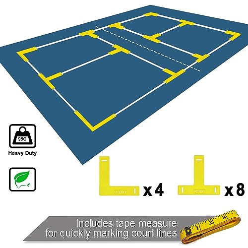 Zdgao Blue 22FT Portable Pickleball Net Set with Wheels & 4 Paddles - Indoor & Outdoor