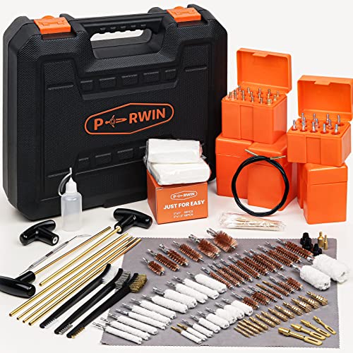 Universal Gun Cleaning Kit with Brass Brushes, Rods, Jags & Carry Case