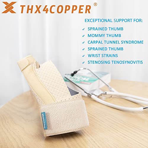 Thumb & Wrist Stabilizer Splint for Pain Relief, Arthritis, Sprains, Tendonitis, Carpal Tunnel - Beige, Large/X-Large