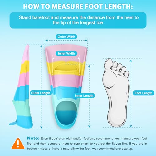 Kids Swim Training Fins CH12 XXS Short Silicone Flippers for Lap Swimming