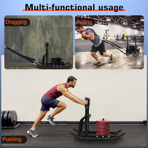 Weight Sled, Fitness Strength Training Sled,Adjustable Height