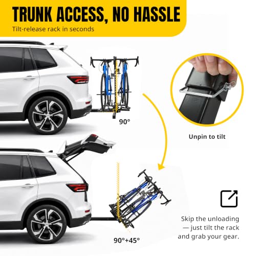 MaxxHaul 2-Bike Platform Hitch Rack for SUV, Van & Truck – Adjustable Tire Cradles