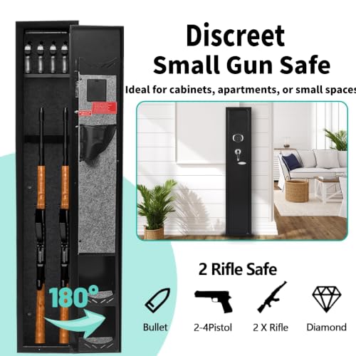 KAER Black 3-Gun Safe for Rifles & Pistols, Fully Assembled Home Security