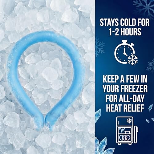 Neck Cooling Tubes Set of 3 - Blue Ice Wraps for Instant Relief, Reusable
