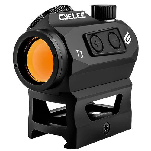 Cyelee T3 Red Dot Sight for Rifles, 1x20mm 2MOA Shake Awake Reflex Sight, Picatinny Gun Sight with Absolute Co Witness Riser