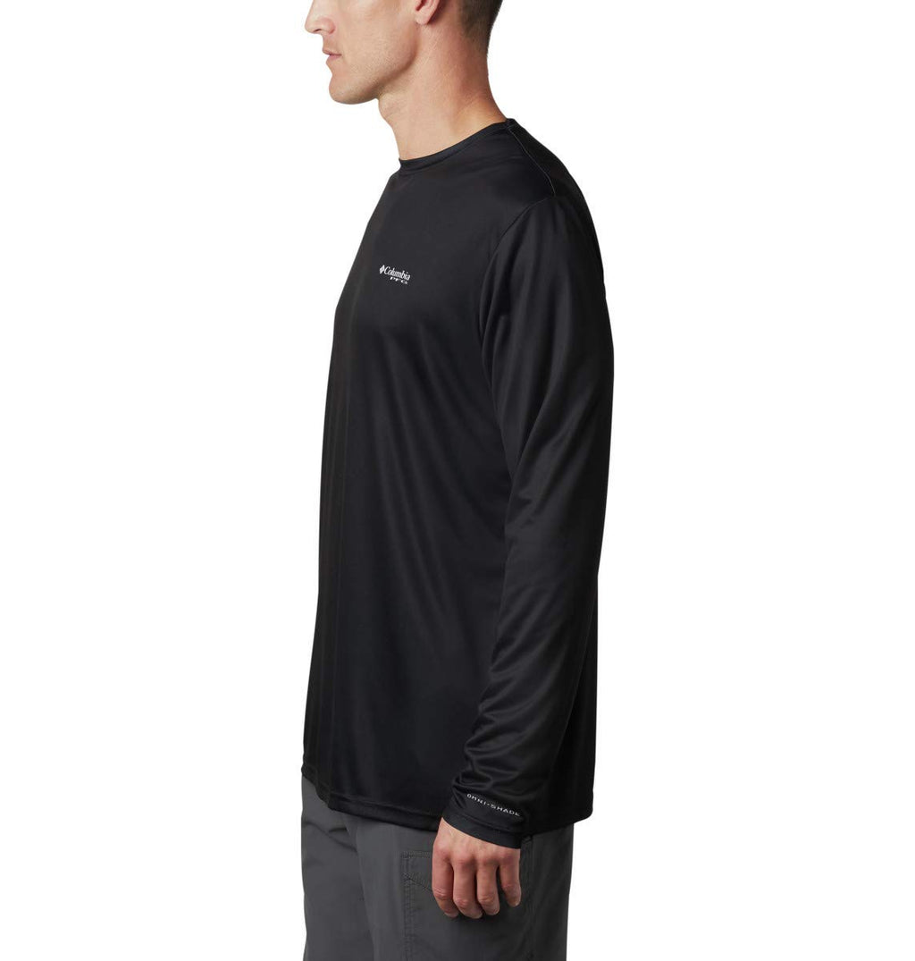 Columbia Men's Standard Terminal Tackle PFG Fish Flag LS, Black/Graphite, X-Large