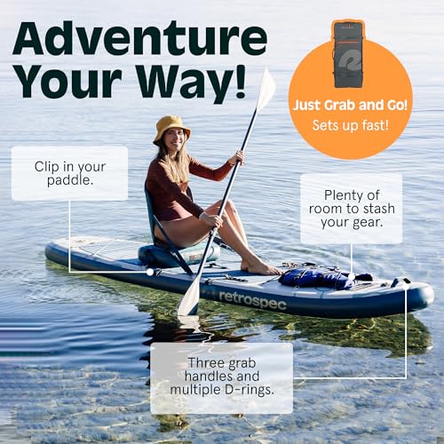 Retrospec Weekender Plus 10' Inflatable Stand Up Paddleboard Bundle with Carrying Case & Accessories - River Ripple Edition