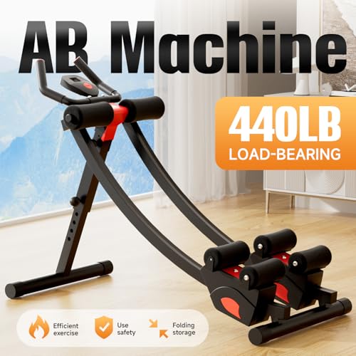 WECENI Black Foldable Ab Machine for Home Gym Core Workout Strength Training