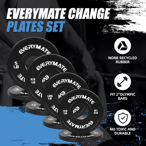 EVERYMATE 18.5 LB Black Fractional Olympic Weight Plates Set 0.5, 1.25, 2.5, 5 lbs