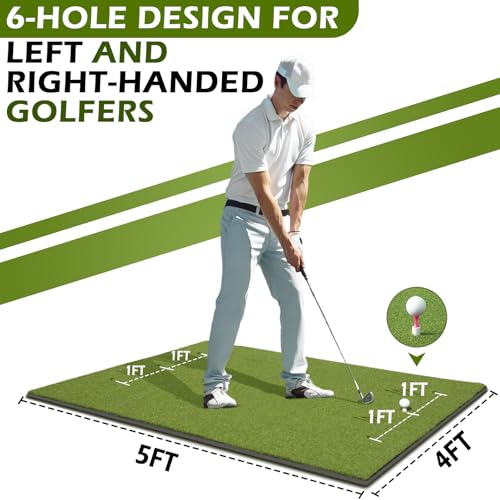 Bearwill 5' x 4' Premium Golf Hitting Mat - Indoor & Outdoor Turf Practice