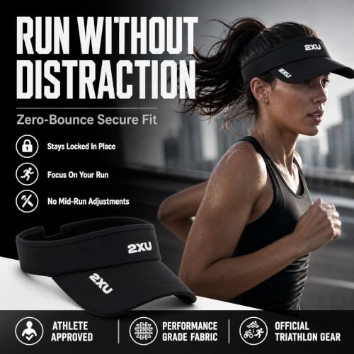 Unisex Run Visor - Black, One Size - Sports & Outdoor Accessories