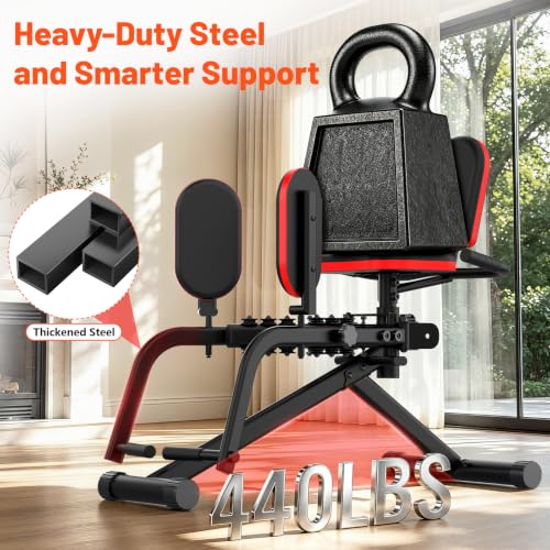 ERGOLIFE 2-in-1 Hip Abductor Adductor Machine Black Red for Thigh & Hip Workout