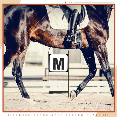 Soaoo Dressage Arena Markers Set - 8 Black Steel Letters A B C E F H K M for Equestrian Training