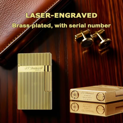 Gold Classic Ligne 2 Brass Lighter with Iconic Ping Sound - Gift-Ready