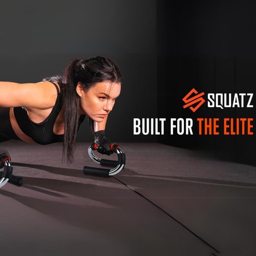 SQUATZ Steel S Shape Push-Up Stands Bars with Foam Grip Handle Portable Strength Anti Slip Push-Ups Brackets Handle for Floor Press-Up Bars Training Equipment for Chest, Arm, Hip Exercise, Set of 2