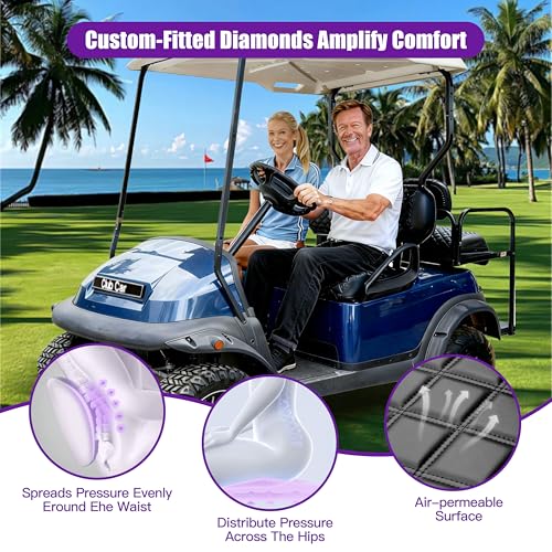 Club Car Precedent Golf Cart Seat Covers No Staples Black - Fits for Model