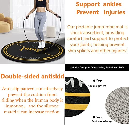 Nisorpa 49'' Round Jump Rope Mat - Non-Slip Shock Absorbing Exercise Pad for Cardio & Fitness
