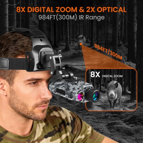 Night Vision Monocular 8X Digital Infrared Scope with 32GB SD Card for Camping Surveillance
