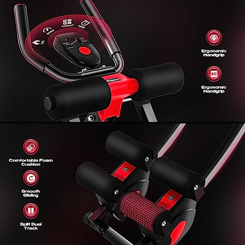 BODY RHYTHM Foldable Dual-Track Ab Workout Machine Black for Home Gym
