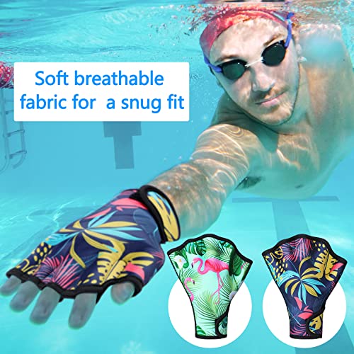 Waterproof Swimming Gloves for Water Aerobics and Water Sports - 2 Pairs