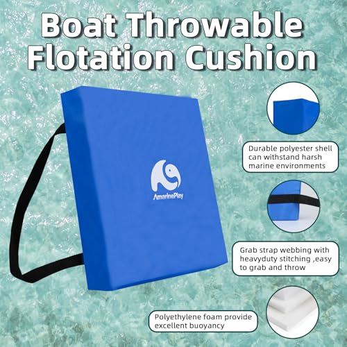 Blue 2-Pack Boat Throwable Flotation Cushion Emergency Marine Foam Safety Device