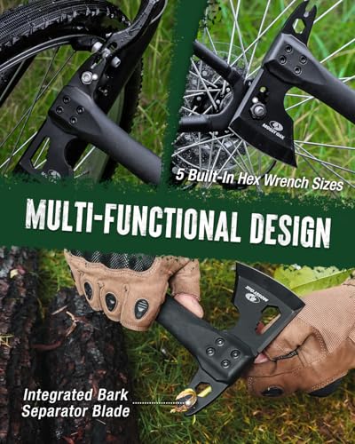 12-Inch Camping Axe and Survival Hatchet with Sheath, Multi-Function Outdoor Tool