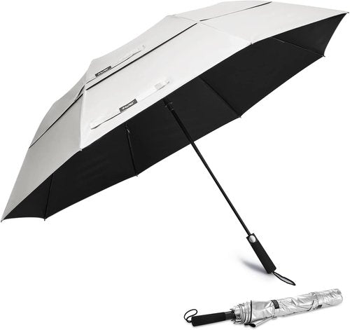 G4Free 62-Inch Portable Golf Umbrella - UV Protection, Automatic Open, Windproof Double Canopy
