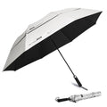 G4Free 62 Inch Portable UV Protection Large Golf Umbrella, Automatic Open Double Canopy Big Sun Windproof Oversize Sports Umbrella(Silver/Black)